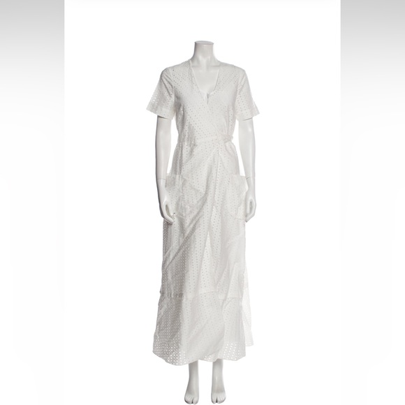 BROCK COLLECTION COTTON POPLIN EYELET WRAP MAXI DRESS - NWT - Picture 12 of 16